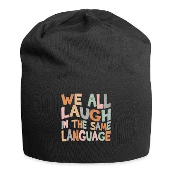 We all laugh in the same language Toleranz & Liebe - Jersey-Beanie - Schwarz - Vorne