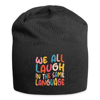 We all laugh in the same language Toleranz & Liebe - Jersey-Beanie - Schwarz - Vorne
