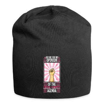 Ask me about my liberal feminist agenda - Jersey Beanie - black - Front