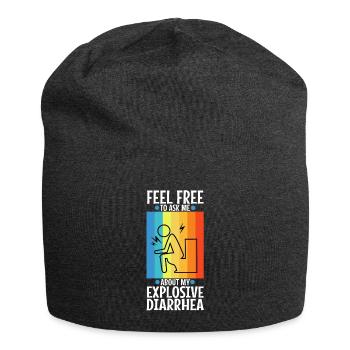 Posez-moi des questions sur ma diarrhée explosive - Bonnet en jersey - charbon - Devant