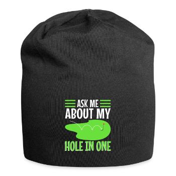 Ask me about my hole in one - Jersey Beanie - black - Front