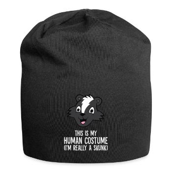 C’est mon costume humain, je suis vraiment une mouffette - Bonnet en jersey - noir - Devant