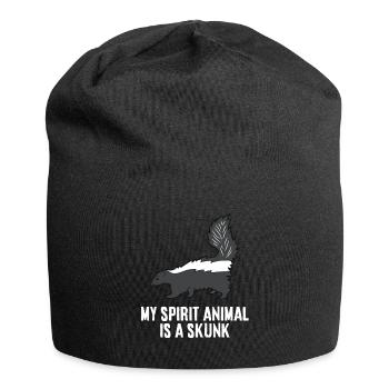 Mon animal d’âme est une mouffette - Bonnet en jersey - noir - Devant