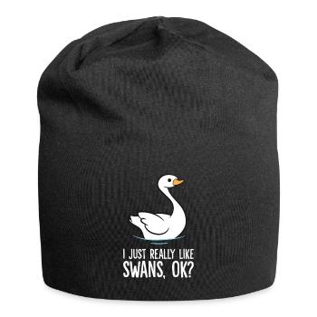 J’aime vraiment les cygnes Ok Funny Swan - Bonnet en jersey - noir - Devant