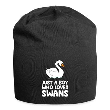 Juste un garçon qui aime les cygnes - Bonnet en jersey - noir - Devant