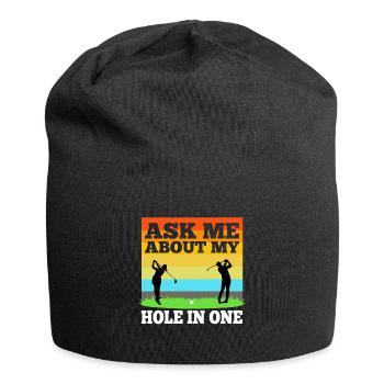 Ask me about my hole in one - Jersey Beanie - black - Front