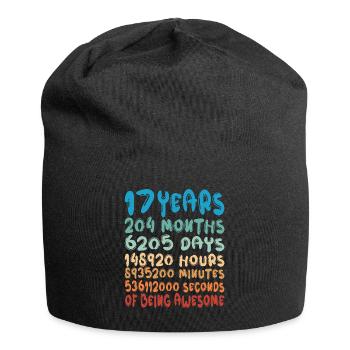 17 Years Months Days Being Awesome 17th Birthday - Jersey Beanie - black - Front