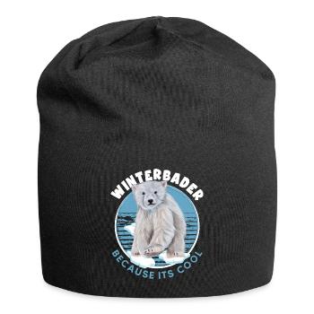 winterbader eisbader eisbär geht eisbaden - Jersey-Beanie - Schwarz - Vorne