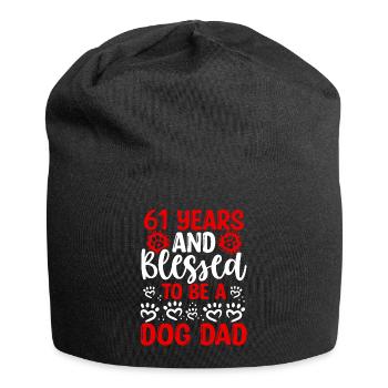 61 Birthday Blessed Dog Dad 61 Year Old Dog Father - Jersey-Beanie - Schwarz - Vorne