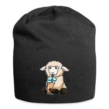 Kawaii Bubble Tea Schaf - Jersey-Beanie - Schwarz - Vorne