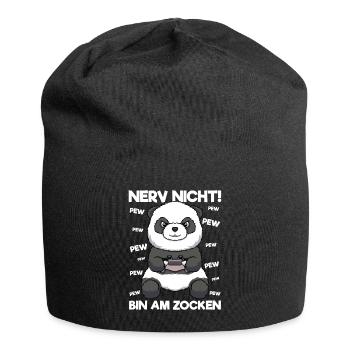 Nerv nicht bin am Zocken Gaming Panda - Jersey-Beanie - Schwarz - Vorne