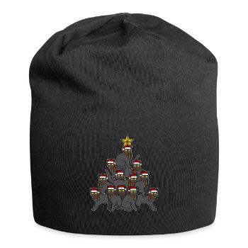 Chat Arbre de Noël - Bonnet en jersey - noir - Devant