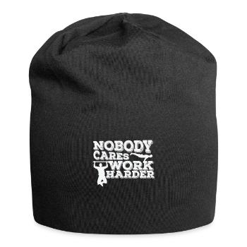 Personne ne se soucie de travailler plus fort Fitness Workout - Bonnet en jersey - noir - Devant