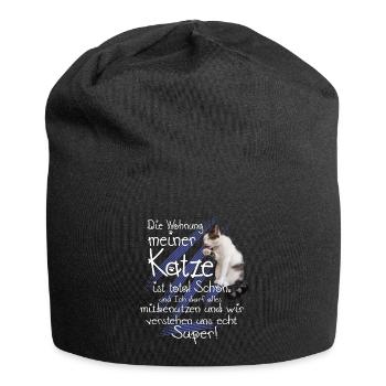 Katzen Wohnung - Jersey-Beanie - Schwarz - Vorne