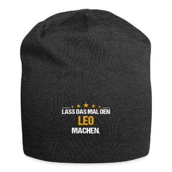 Lass das mal den Leo machen Name - Jersey-Beanie - Anthrazit - Vorne