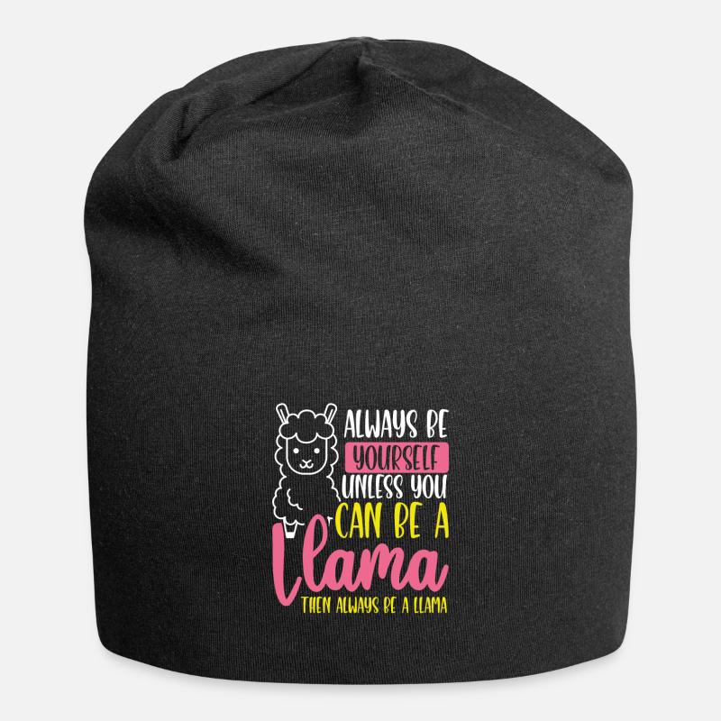 Dann Sei Immer Ein Lama - Jersey-Beanie - Schwarz