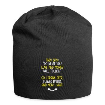 I drank beer and darts - Jersey Beanie - black - Front