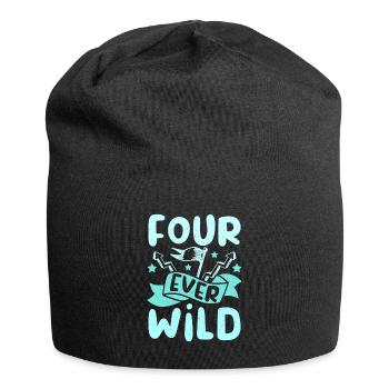 4th birthday four ever wild - Jersey-Beanie - Schwarz - Vorne
