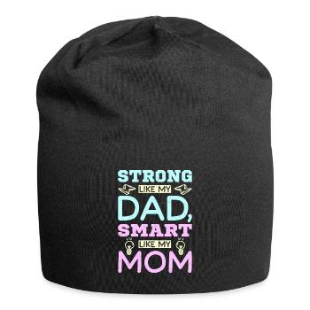 Strong like my dad smart like my mom - Jersey-Beanie - Schwarz - Vorne