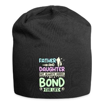 Father and daughter a bond for life - Jersey-Beanie - Schwarz - Vorne