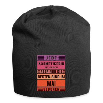 Maskenbildner Geburtstag Mai geboren Kosmetikerin - Jersey-Beanie - Schwarz - Vorne