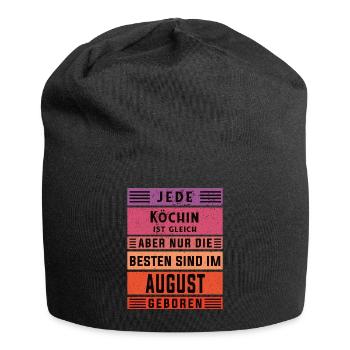 Koch Geburtstag August geboren Hobby Köchin - Jersey-Beanie - Schwarz - Vorne