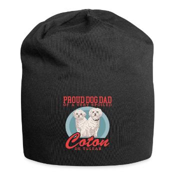 Coton de Tuléar Papa | Cadeau de propriétaire de chien - Bonnet en jersey - noir - Devant