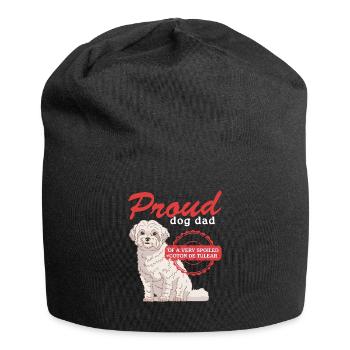Coton de Tuléar Papa Chien Propriétaire Cadeau - Bonnet en jersey - noir - Devant
