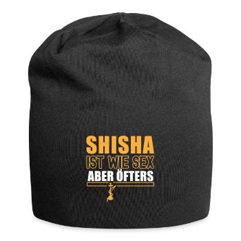 Shisha Geschenk für Wasserpfeife Shishabar Pfeife - Jersey-Beanie - Schwarz - Vorne