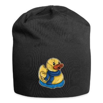 Ente Geschenk Kinder Badewanne Entchen Entlein - Jersey-Beanie - Schwarz - Vorne