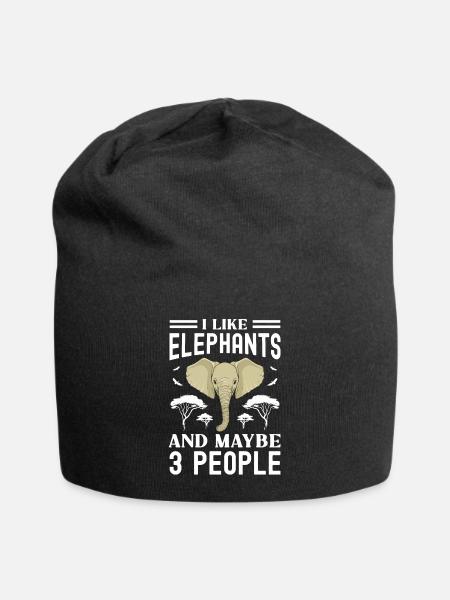 Elefant - Jersey-Beanie - Schwarz