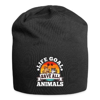 Life goal save all animals - Jersey Beanie - black - Front