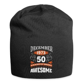 Vintage December 1973 50 Year Old Birth Awesome - Jersey Beanie - black - Front
