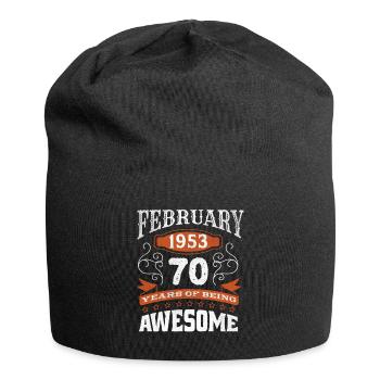 Vintage February 1953 70 Year Old Birth Awesome - Jersey-Beanie - Schwarz - Vorne