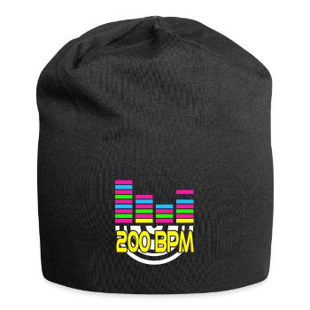 200 BPM Cool Retro Deejay DJ Designs T-Shirt - Jersey Beanie - black - Front