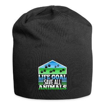 Life goal save all animals - Jersey Beanie - black - Front