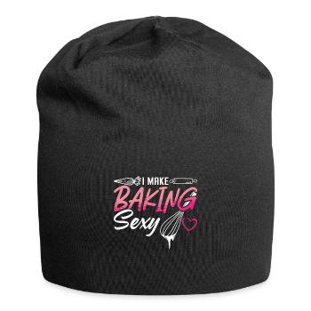 Baker I Make Baking Sexy Bakery Cake Cupcake Chef - Jersey-Beanie - Schwarz - Vorne