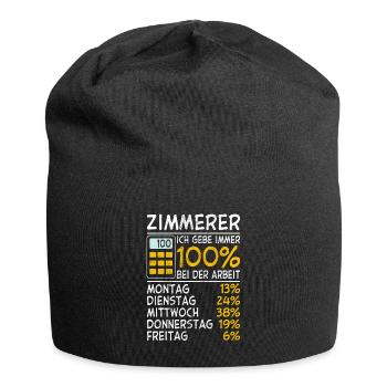 Zimmerer Ich gebe immer 100% bei der Arbeit Lohn - Jersey-Beanie - Schwarz - Vorne