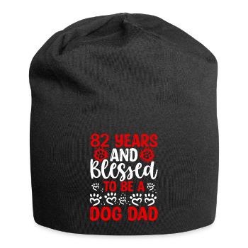 82 Anniversaire Chien Béni Papa 82 ans Chien Père - Bonnet en jersey - noir - Devant