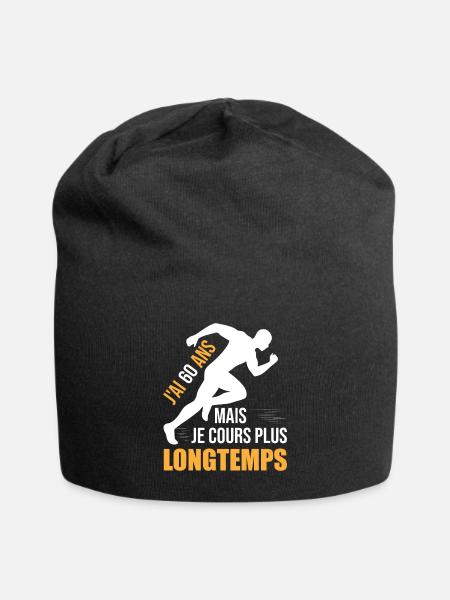 Running Cadeau Anniversaire 60 Ans Humour Coureur - Bonnet en jersey - noir