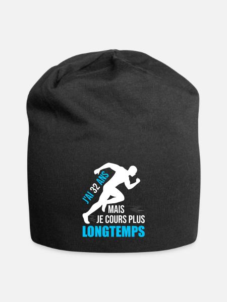 Running Cadeau Anniversaire 32 Ans Humour Coureur - Bonnet en jersey - noir