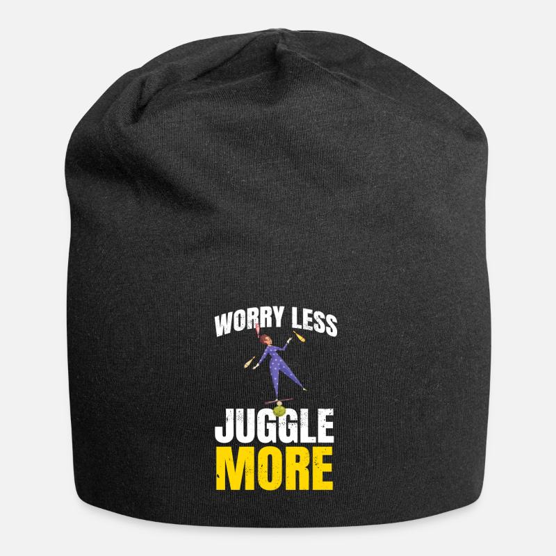 Worry Less Juggle Jonglieren Jongleur - Jersey-Beanie - Schwarz