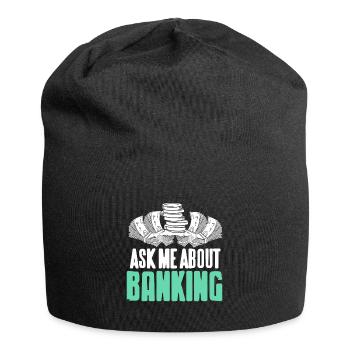 Posez-moi des questions sur banking Cool Retro Banker T-Shirt - Bonnet en jersey - noir - Devant