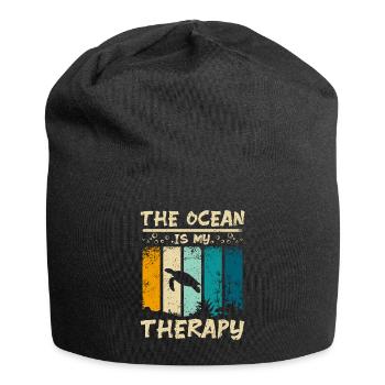 The ocean is my therapy - Jersey-Beanie - Schwarz - Vorne