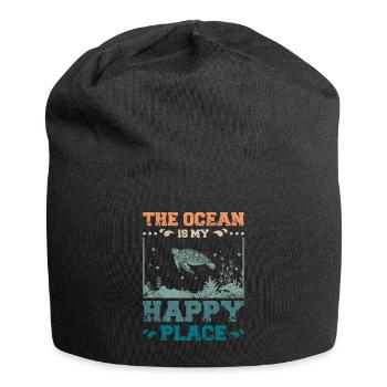 L’océan est mon endroit heureux - Bonnet en jersey - noir - Devant