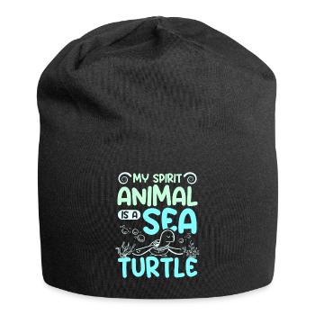 Mon animal spirituel est une tortue de mer - Bonnet en jersey - noir - Devant