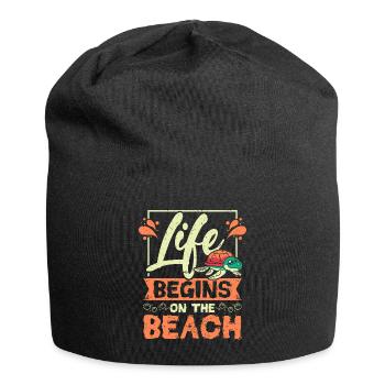 Sea turtle life begins on the beach - Jersey-Beanie - Schwarz - Vorne