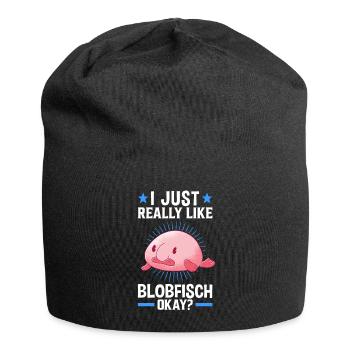 I like blobfish ugly fish memes - Jersey Beanie - black - Front