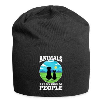 Animals are my kind of people - Jersey Beanie - black - Front