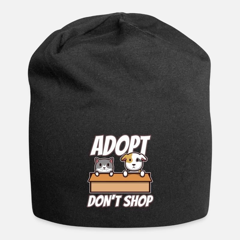Adopt don't shop - Jersey-Beanie - Schwarz